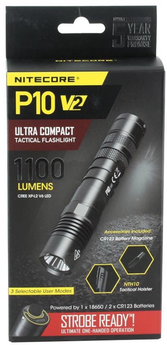 Nitecore flashlight p10 v2 tactical flashlight - 1100 lumens - black-0
