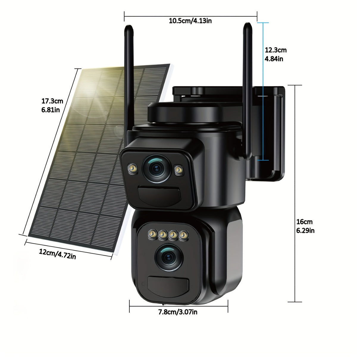 Security Camera with LED Spotlight with 360° Solar LED