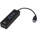 Act connectivity ac6310 USB hub 3.2 with 3 USB-A ports and Ethernet USB hub (black)