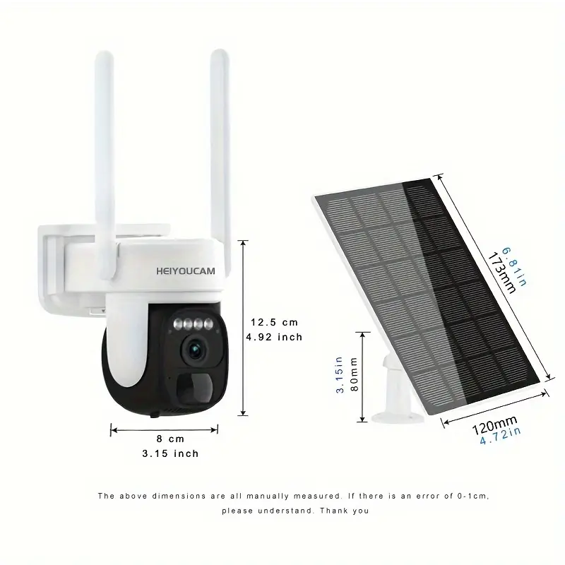 Wireless Outdoor PTZ Solar Security Camera 360°-3